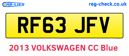 RF63JFV are the vehicle registration plates.