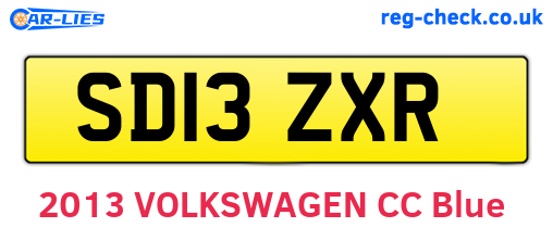 SD13ZXR are the vehicle registration plates.