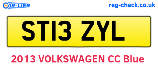 ST13ZYL are the vehicle registration plates.