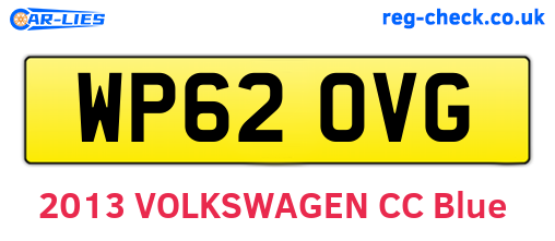 WP62OVG are the vehicle registration plates.