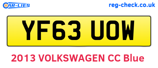 YF63UOW are the vehicle registration plates.