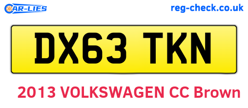 DX63TKN are the vehicle registration plates.