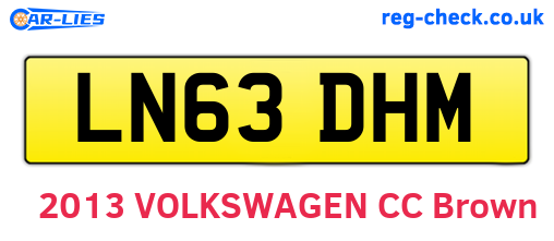 LN63DHM are the vehicle registration plates.