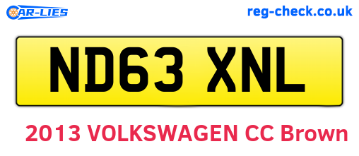 ND63XNL are the vehicle registration plates.