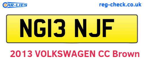 NG13NJF are the vehicle registration plates.