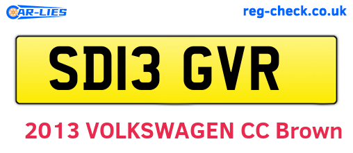 SD13GVR are the vehicle registration plates.