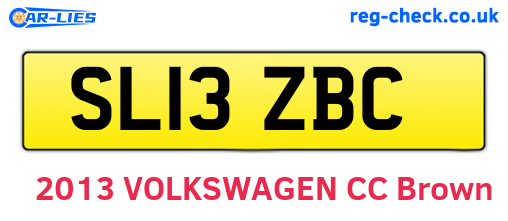 SL13ZBC are the vehicle registration plates.