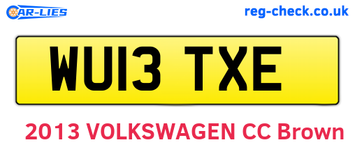WU13TXE are the vehicle registration plates.