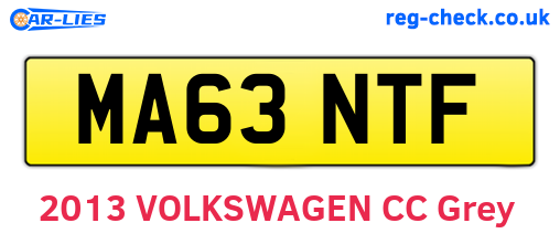 MA63NTF are the vehicle registration plates.