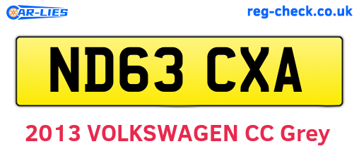 ND63CXA are the vehicle registration plates.