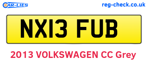 NX13FUB are the vehicle registration plates.