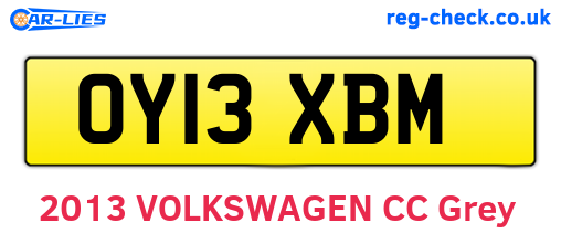 OY13XBM are the vehicle registration plates.