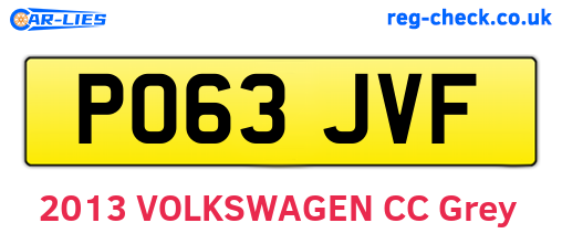 PO63JVF are the vehicle registration plates.