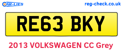 RE63BKY are the vehicle registration plates.