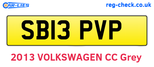 SB13PVP are the vehicle registration plates.
