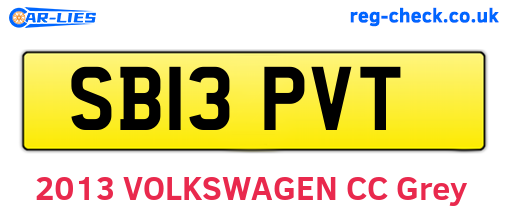 SB13PVT are the vehicle registration plates.