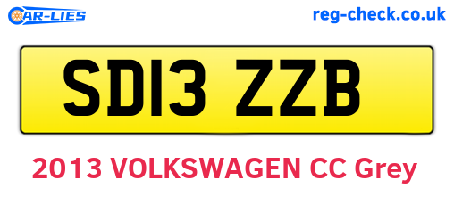 SD13ZZB are the vehicle registration plates.