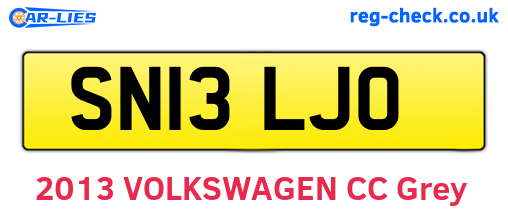 SN13LJO are the vehicle registration plates.