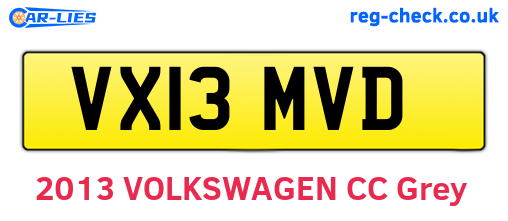 VX13MVD are the vehicle registration plates.
