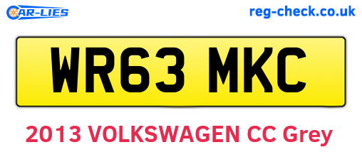 WR63MKC are the vehicle registration plates.