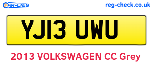 YJ13UWU are the vehicle registration plates.