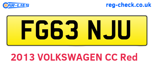 FG63NJU are the vehicle registration plates.