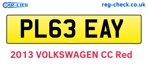PL63EAY are the vehicle registration plates.