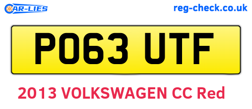 PO63UTF are the vehicle registration plates.