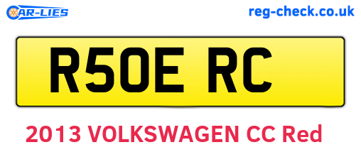 R50ERC are the vehicle registration plates.