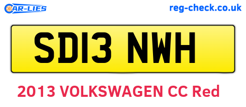 SD13NWH are the vehicle registration plates.