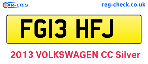 FG13HFJ are the vehicle registration plates.