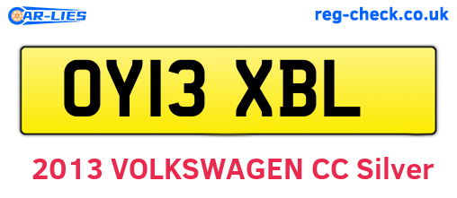 OY13XBL are the vehicle registration plates.