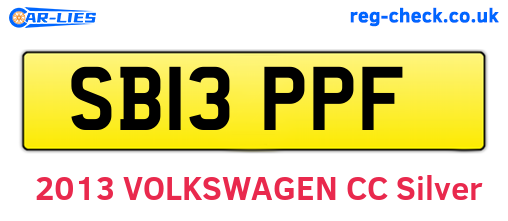 SB13PPF are the vehicle registration plates.