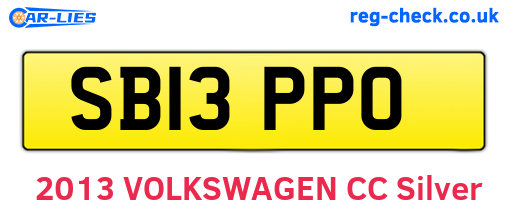 SB13PPO are the vehicle registration plates.