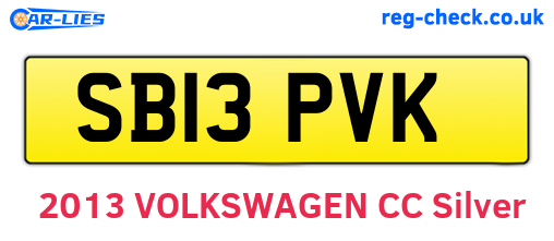 SB13PVK are the vehicle registration plates.