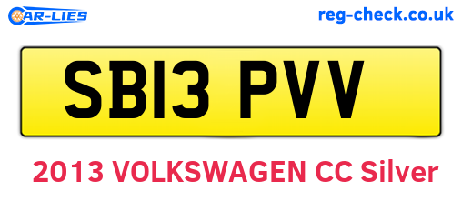 SB13PVV are the vehicle registration plates.