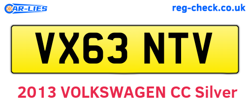 VX63NTV are the vehicle registration plates.