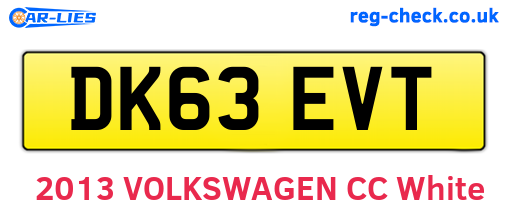 DK63EVT are the vehicle registration plates.