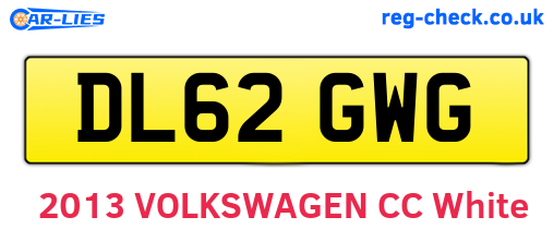 DL62GWG are the vehicle registration plates.