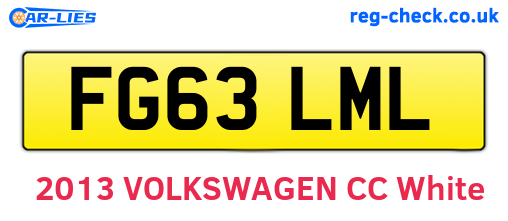 FG63LML are the vehicle registration plates.