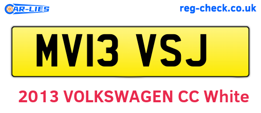MV13VSJ are the vehicle registration plates.