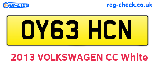 OY63HCN are the vehicle registration plates.