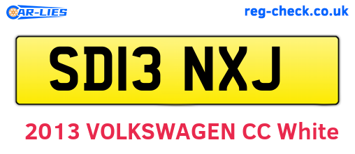 SD13NXJ are the vehicle registration plates.