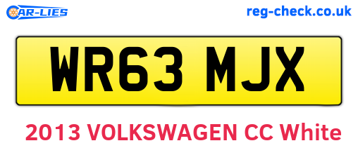 WR63MJX are the vehicle registration plates.