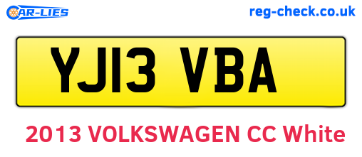 YJ13VBA are the vehicle registration plates.