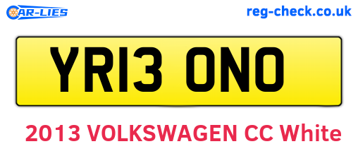 YR13ONO are the vehicle registration plates.