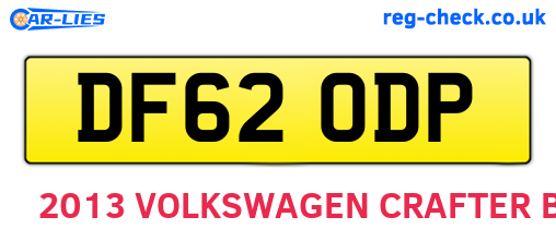 DF62ODP are the vehicle registration plates.