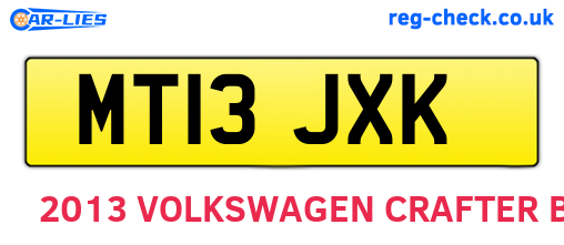 MT13JXK are the vehicle registration plates.