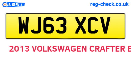 WJ63XCV are the vehicle registration plates.