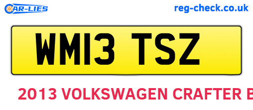 WM13TSZ are the vehicle registration plates.